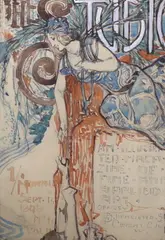 Cover Design for The Studio September 1898, 19 x 13.5cm by Léon-Victor Solon, pencil and watercolour, sold Nov 2022