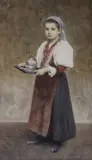 The Little Maid by Thomas Frederick Mason Sheard, 1895, watercolour, sold Nov 2022