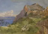 Capri, inscribed with the title, Abbott & Holder label verso, 20 x 28cm by Arthur Glennie, watercolour, sold Nov 2022