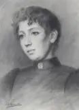 Portrait of a young lady by John Dalzell Kenworthy, charcoal and chalk, sold Nov 2022