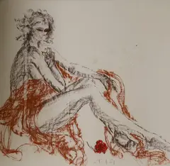Coloured chalk on paper by Tom Merrifield, drawing, sold Nov 2022