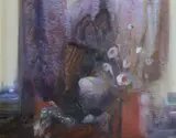 Still life, Senlis by Mardi Barrie, acrylic on board, sold Nov 2022