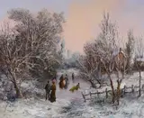 Victorian skating scene by Colin Maxwell Parsons, oil on canvas, sold Nov 2022