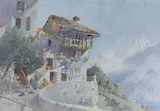 Alpine cottage by Henry Richard Beadon Donne, watercolour, sold Nov 2022