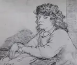 Portrait of a lady by Llewelyn Petley Jones, etching, offered Nov 2022