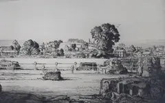 Drypoint etching by William Monk, etching, offered Nov 2022