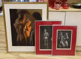 Sisters' 13/50 and 'Night Wind' 2/50, 34 x 24cm and 45 x 30cm, with a colour print by Reza Samimi by Francis Robert Kelly, print, offered Nov 2022