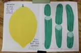 When life gives you a lemon' and 'They were too long by David Shrigley, print (other), sold Nov 2022