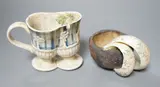 Many a slip’ cup and another cup, with purchase receipt from Marsden Woo Gallery, 3 September 2015, tallest 10cm, (2) Provenance by Carol McNicoll, sculpture, sold Nov 2022