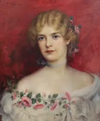 Portrait of a ladyoil by Carle John Blenner, oil on canvas board, sold Oct 2022