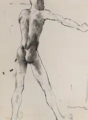 Study of Omu 1953 by Donald Friend, ink and wash, sold Oct 2022