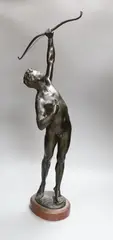 A large bronze figure of Hercules shooting stymphalian bird by Joseph Uphues, bronze, sold Oct 2022