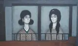 Le Due Sozelle by Mario Russo, oil on canvas, sold Oct 2022