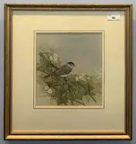 8x8.5ins, framed and glazed by Jenny M. Haylett, watercolour and gouache, sold Apr 2023