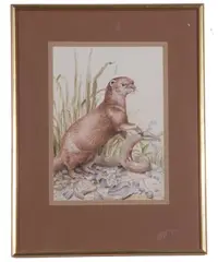 Otter by John Last, watercolour, offered Apr 2023