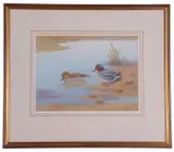 A brace of Teal by Richard Robjent, watercolour, sold Apr 2023