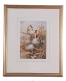 A charm of Goldfinches by Neil Cox, watercolour, sold Apr 2023