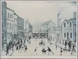 Level Crossing, offset lithograph by L. S. Lowry, lithograph, sold Mar 2023