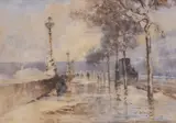 Embankment, London by Henry Frank Waring, watercolour, sold Mar 2023