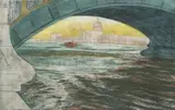 Southwark Bridge by Richard Bawden Rws Neac, etching, sold Mar 2023