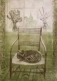 Resting by Richard Bawden Rws Neac, etching, sold Mar 2023