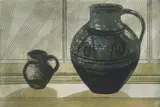 Two Jugs by Richard Bawden Rws Neac, etching, sold Mar 2023