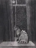 Christmas Eve by Richard Bawden Rws Neac, etching, sold Mar 2023