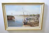 Low Water - Kings Lynn by John Sutton, oil on canvas, sold Mar 2023