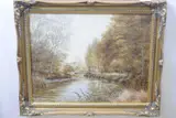 River Wensum near Ringland by Keith W. Hastings, oil on board, sold Mar 2023