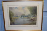 Sailing on the Norfolk Broads by J.R. Goodman, watercolour, sold Mar 2023