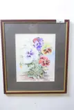 Pansies by John Dickson, watercolour, sold Mar 2023