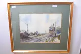 Vauxhall Station, Great Yarmouth by Clifford John, watercolour, sold Mar 2023
