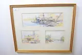 The Harbour AGDE by Clifford John, watercolor, sold Mar 2023
