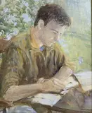 The Student by Wendy Sinclair, oil on board, sold Mar 2023