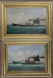 Sail and steam trawlers by George Race, 1930, oil, sold Mar 2023