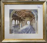 Market Hall - Chipping Campden by Nigel Fletcher, 2009, watercolour, sold Mar 2023