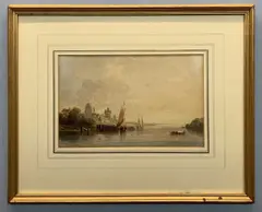 Lower Rhine by M.C. Manley, watercolour, sold Mar 2023