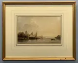 Lower Rhine by M.C. Manley, watercolour, sold Mar 2023