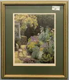 Rambling Rose' and 'The Back Patio by Andrea Bates, pencil, sold Mar 2023