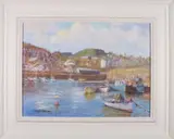 Old Harbour Newlyn - Returning from Fishing by Vince Peterson, Oil on board, sold Mar 2023