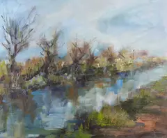 Where Moorhens Live by Joanna Commings, Acrylic on canvas, sold Mar 2023