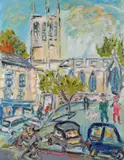 St Mary's Church, Penzance by Sean Hayden, Oil on canvas, offered Mar 2023