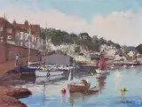Old Newlyn Harbour - Preparing to Sail by Vince Peterson, Oil on board, sold Mar 2023