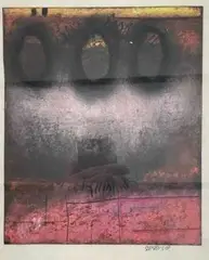 Abstract composition by Christopher Sturgess-Lief, mixed media, sold Mar 2023