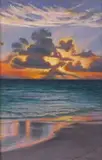 Sunrise seascape by Charles Summers, 2006, Oil on board, offered Mar 2023