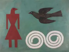 Bird Headed Goddess by Peter Fox, 2021, Oil on paper, sold Mar 2023