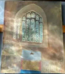 Westhall Window' acrylic on canvas, initialed to lower right, unframed by Tessa Newcomb, acrylic on canvas, sold Mar 2023