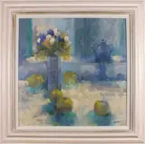 The Blue Teapot by Linda Clark, oil on canvas, offered Mar 2023
