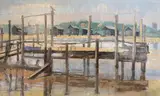 Walberswick by Elizabeth Bodman Wright, oil on board, sold Mar 2023
