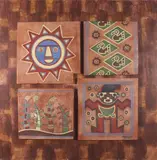 Hand-coloured incised terracotta by Pablo Seminario, sculpture, sold Mar 2023